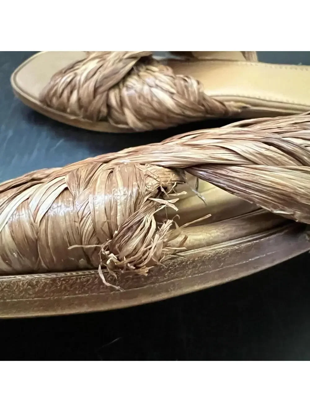 Avellini Braided Natural Fiber Tan Women's Sandals‎ - 40